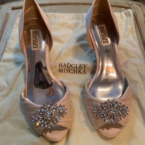 Blush Pink Bradley Mischka Kitten Heels
